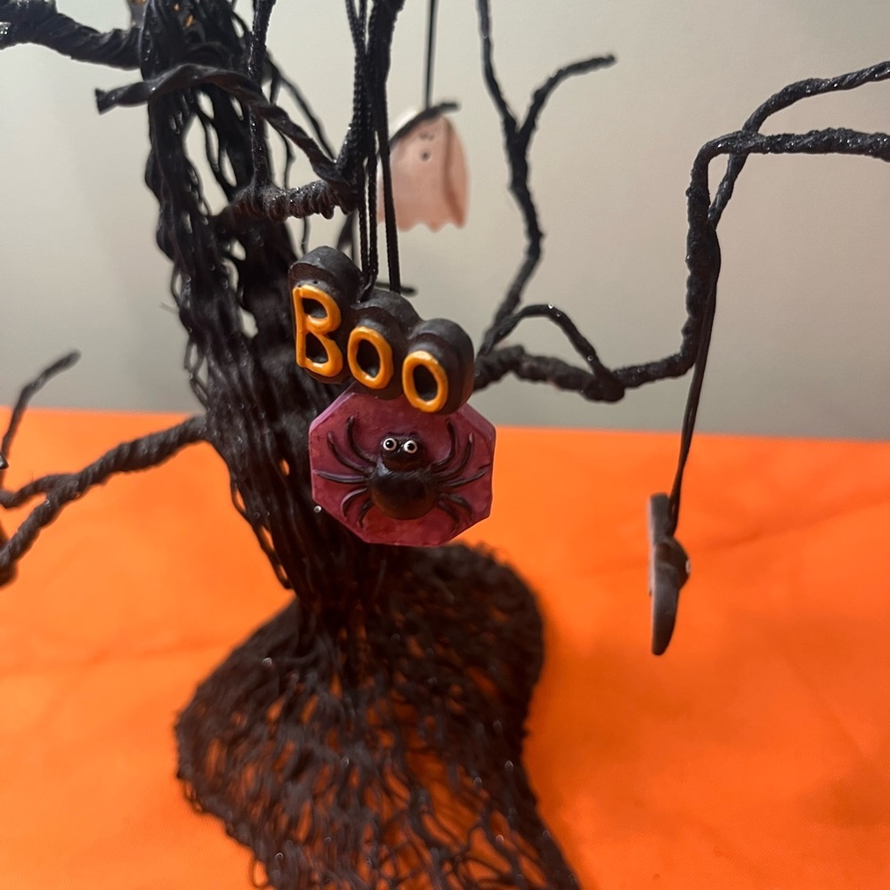 6/$25 Halloween Black Tree Decor with Ghost and Sign Accents - Picture 7 of 16